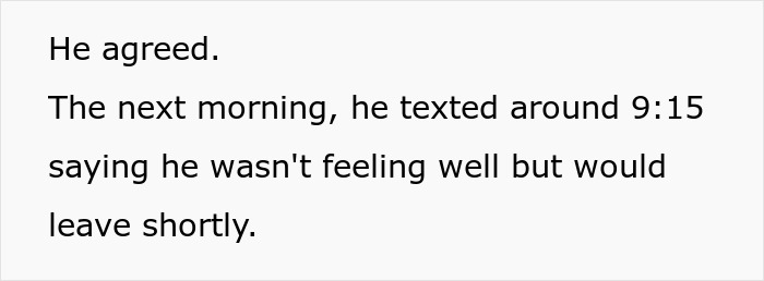 A groom's friend texted that he wasn't feeling well, causing concern about him missing the wedding. A groom's friend texted that he wasn't feeling well, causing concern about him missing the wedding.