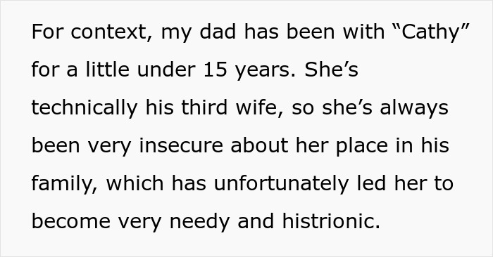 Text post about the stepmom's insecurity leading to K-Pop character behavior at a kid's birthday. Text post about the stepmom's insecurity leading to K-Pop character behavior at a kid's birthday.