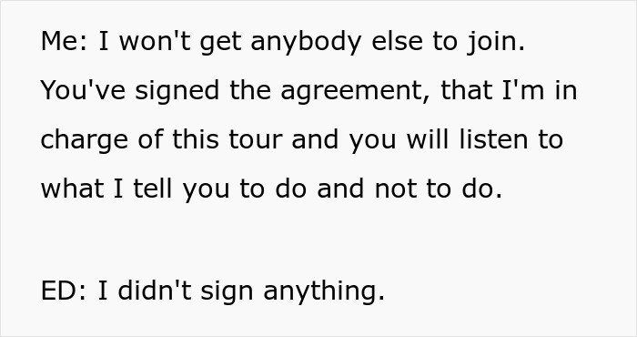 A screenshot of a text exchange, where a Saudi dad denies signing the Arctic tour agreement. A screenshot of a text exchange, where a Saudi dad denies signing the Arctic tour agreement.