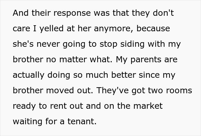 Text about parents reaction to the entitled man, who lost more than he bargained for.
