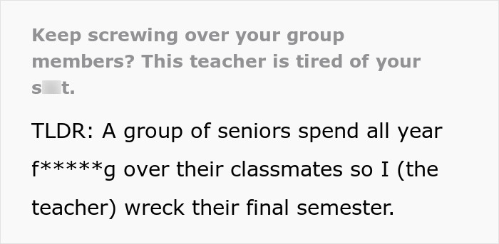 Lazy Seniors Force Classmates To Do All The Work, Teacher's Trap Blows Up In Their Faces Lazy Seniors Force Classmates To Do All The Work, Teacher's Trap Blows Up In Their Faces