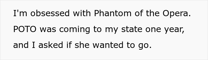 The anxious sibling discusses their obsession with Phantom of the Opera and invitation to the bride, preceding the service dog ban.