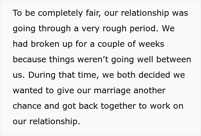 Screenshot of a text describing a couple trying to save their marriage after the cheating wife's affair. Screenshot of a text describing a couple trying to save their marriage after the cheating wife's affair.