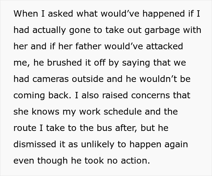Text about made-up bullying claims, father ambush threats, and a colleague's dismissed concerns. Text about made-up bullying claims, father ambush threats, and a colleague's dismissed concerns.