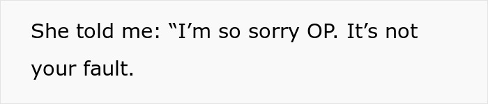 Screenshot of text: She told me: I'm so sorry OP. It's not your fault. This shows a moment after a man's autism diagnosis and his wife's change of mind about having kids. Screenshot of text: She told me: I'm so sorry OP. It's not your fault. This shows a moment after a man's autism diagnosis and his wife's change of mind about having kids.
