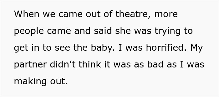 New mom horrified by MIL's persistent attempts to enter the delivery room, husband downplaying her feelings. New mom horrified by MIL's persistent attempts to enter the delivery room, husband downplaying her feelings.