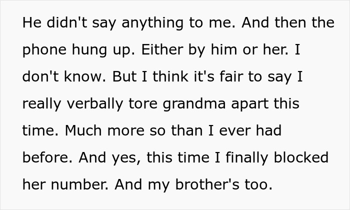 Entitled man plans to propose at brother's wedding, verbally tearing grandma apart and blocking numbers.