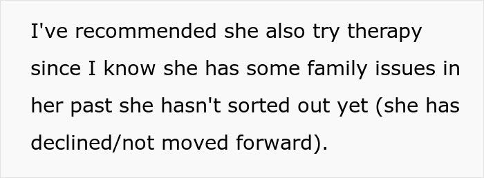 Text snippet about recommended therapy for sick wife and family issues, highlighting a man carrying the family.