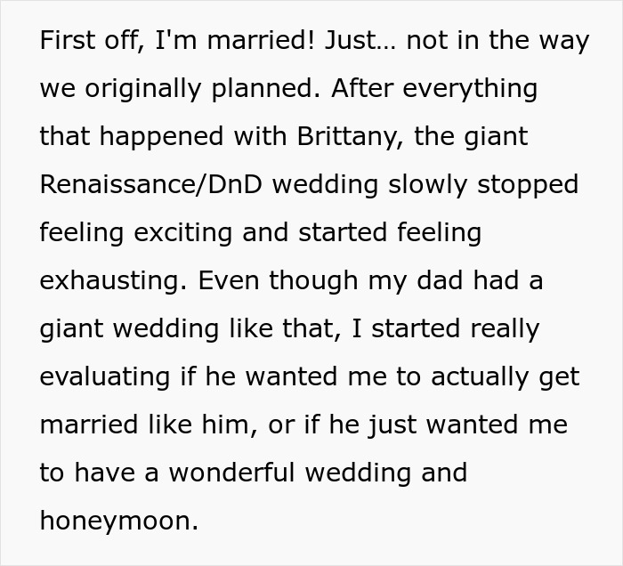 A personal update about a wedding, not as originally planned, after the scary fixation by a woman over a groom.