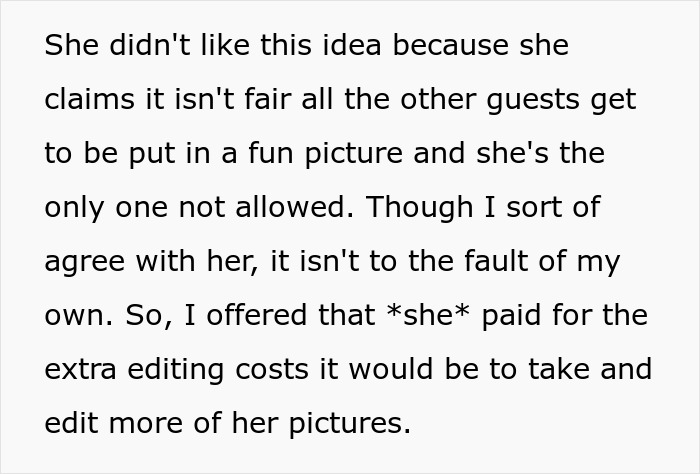 A woman's scary fixation on a groom takes an unsettling turn regarding photo editing costs for the wedding.