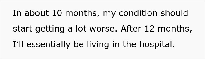 Text explaining a husband's declining health condition, leading to sad news for his wife. Text explaining a husband's declining health condition, leading to sad news for his wife.