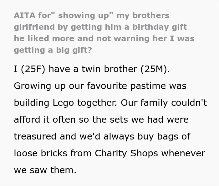 Woman Calls Boyfriend's Favorite Birthday Gift "Childish," His Twin Sister Doesn't Hold Back Woman Calls Boyfriend's Favorite Birthday Gift "Childish," His Twin Sister Doesn't Hold Back