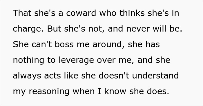 Entitled man plans to propose at brother's wedding: Text describing grandma as a coward and not in charge.