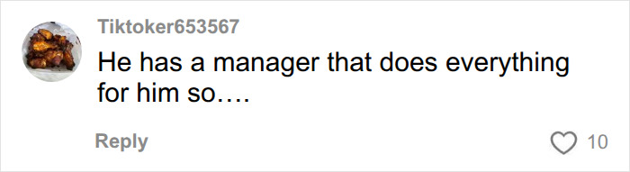 Comment from Tiktoker653567 stating Aziz Ansari has a manager doing everything for him, relating to his lifestyle and marriage. Comment from Tiktoker653567 stating Aziz Ansari has a manager doing everything for him, relating to his lifestyle and marriage.