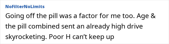 A social media comment discussing the pill's effect on libido, contributing to the debate around Kate Hudson's confession.
