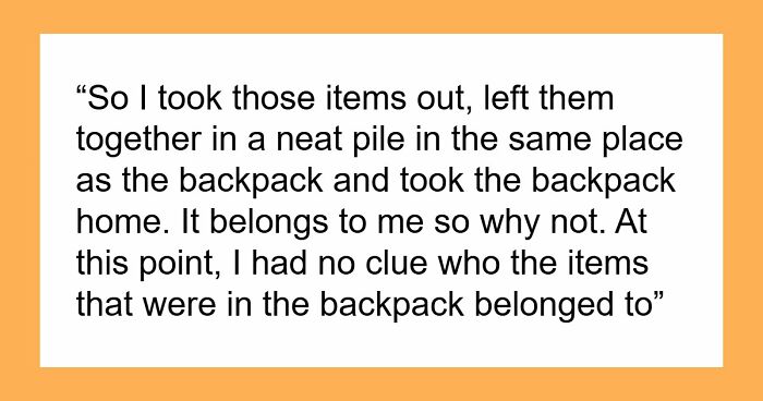 Cleaner Helps Herself To Teacher’s Lost Backpack, Gets Mad When The Owner Helps Herself To It Too