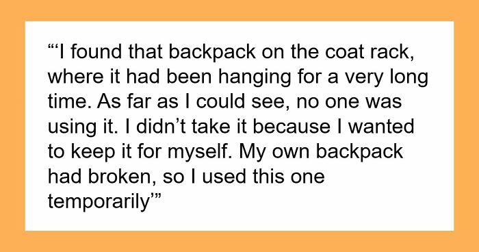 Cleaner Helps Herself To Teacher’s Lost Backpack, Gets Mad When The Owner Helps Herself To It Too