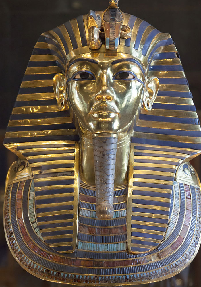 The golden mask of Tutankhamun, an ancient artifact that reveals beautiful facts about Egyptian history.
