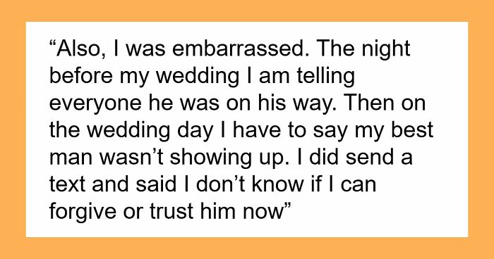 Best Man Makes A 6-Hour Trip To The Wedding, Somehow The Last Few Steps Are The Ones He Never Takes