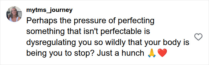 A social media comment discussing biohacker Bryan Johnson's health regimen and the pressure of perfecting the imperfect. A social media comment discussing biohacker Bryan Johnson's health regimen and the pressure of perfecting the imperfect.