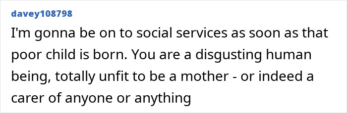 A comment about Bonnie Blue's baby bump, questioning her fitness as a mother during the July 4 event.