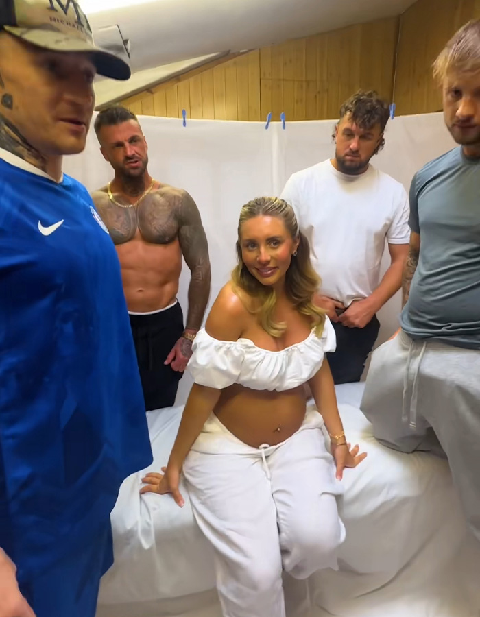 Bonnie Blue, pregnant and surrounded by men, discusses her due date and pre-birth plans. Bonnie Blue, pregnant and surrounded by men, discusses her due date and pre-birth plans.