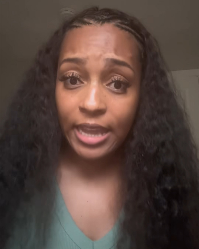 A close-up of the bride-to-be speaking about her wallet going missing mid-flight. A close-up of the bride-to-be speaking about her wallet going missing mid-flight.