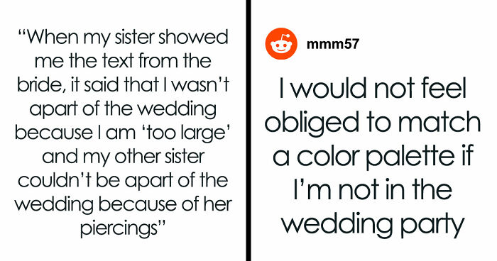Groom Promises All 3 Sisters Bridesmaid Dresses, Bride Hands Out Rejection Letters Based On Weight
