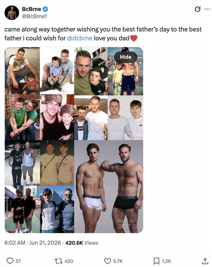 Controversial father-son adult content creators, a collage of photos from childhood to adulthood. Controversial father-son adult content creators, a collage of photos from childhood to adulthood.