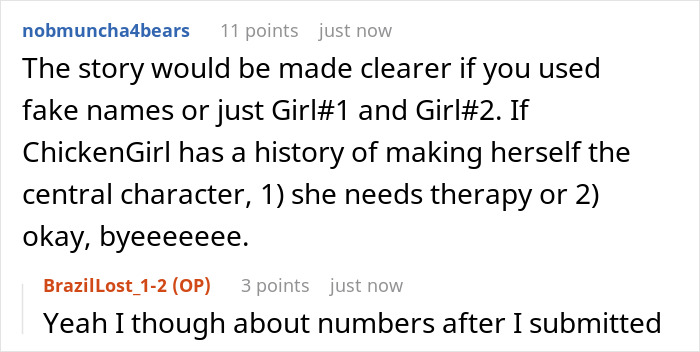 Further Reddit discussion on the picky eater situation, suggesting the use of fake names. Further Reddit discussion on the picky eater situation, suggesting the use of fake names.