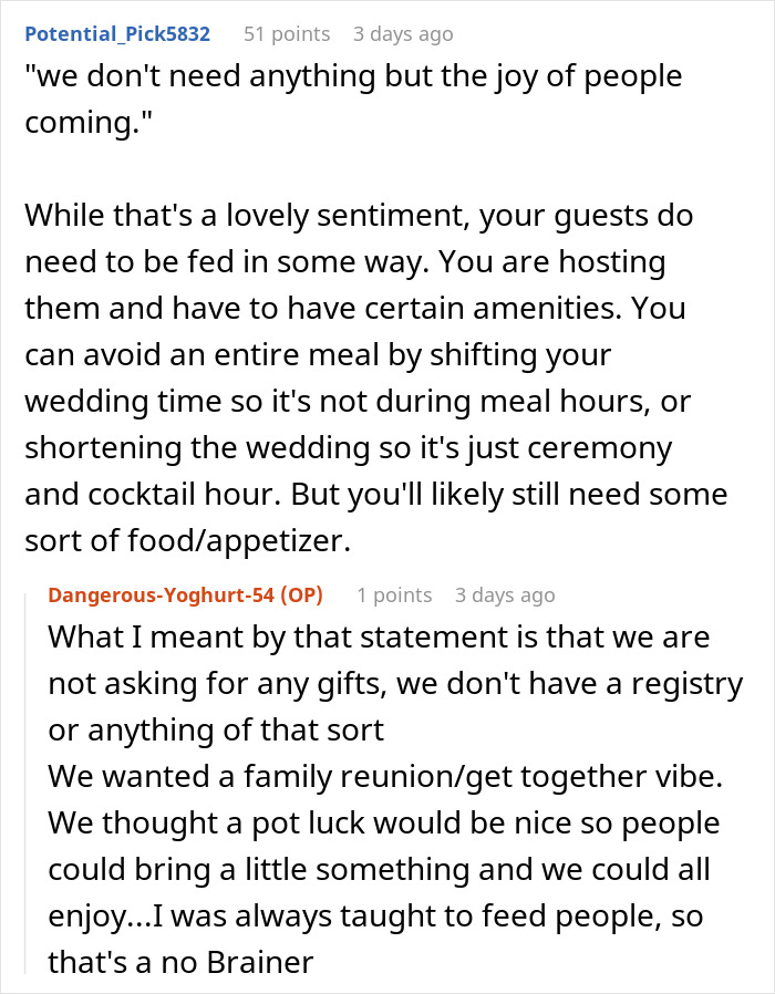 People Are Discussing Bride’s Idea Of A Potluck Wedding And It’s Pretty Triggering For Some People Are Discussing Bride’s Idea Of A Potluck Wedding And It’s Pretty Triggering For Some