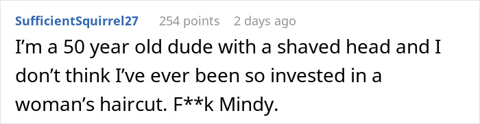 Internet advice from a 50-year-old dude, invested in a woman's haircut, solves issues with an older friend.