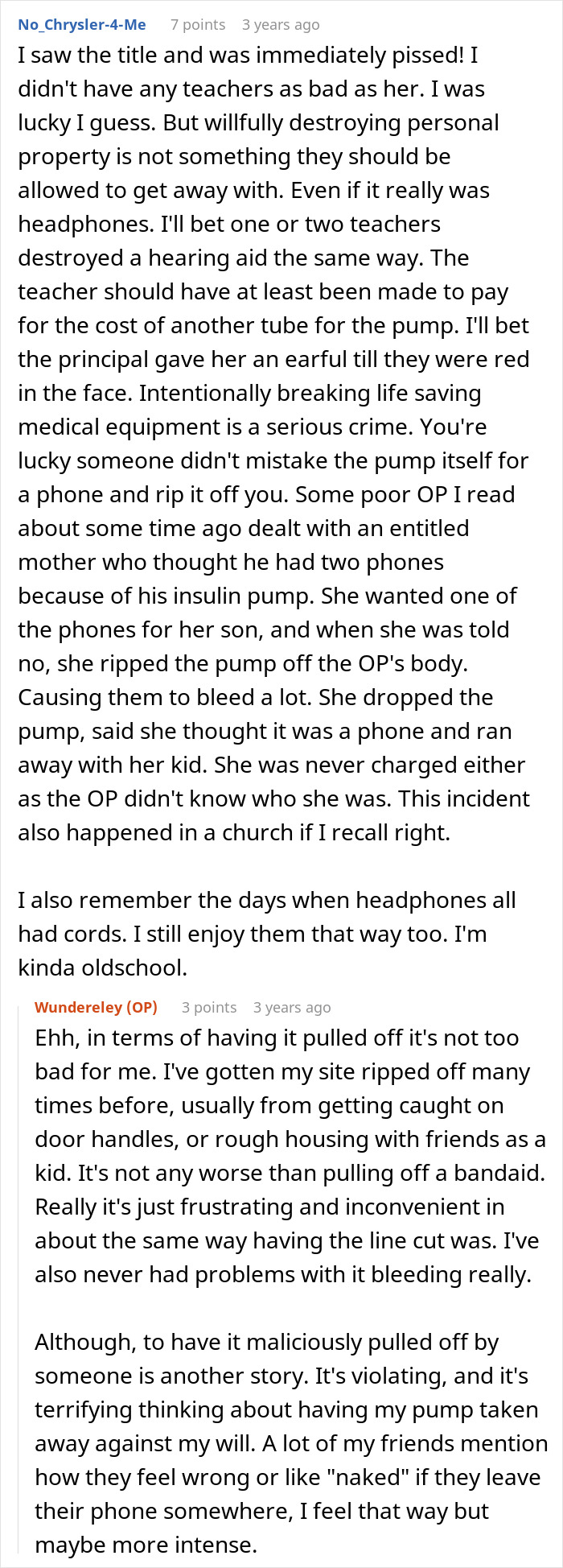 A screenshot of a Reddit comment where a user expresses anger about a teacher destroying personal property, emphasizing a teacher learning a lesson. A screenshot of a Reddit comment where a user expresses anger about a teacher destroying personal property, emphasizing a teacher learning a lesson.
