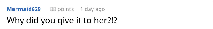 A comment asking why the woman gave her Kindle away, subsequently regretting it and wanting it back as a paperweight. A comment asking why the woman gave her Kindle away, subsequently regretting it and wanting it back as a paperweight.