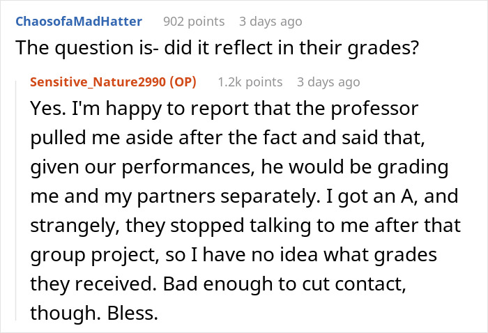 Person Has To Deal With Lazy People During Group Project, Finds The Perfect Way To Make Them Fail Person Has To Deal With Lazy People During Group Project, Finds The Perfect Way To Make Them Fail