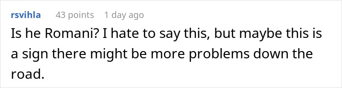 A screenshot of a Reddit comment about a man convincing his girlfriend to finally get married, but she realizes it's a huge mistake months before the wedding.
