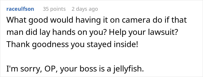 A comment about a 17YO who slacks off and tells dad to ambush 19YO colleague over made-up bullying claims. A comment about a 17YO who slacks off and tells dad to ambush 19YO colleague over made-up bullying claims.