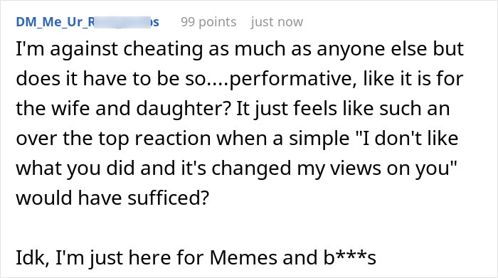 Screenshot of Reddit comment about the college fund, daughter, and homewrecker. Screenshot of Reddit comment about the college fund, daughter, and homewrecker.