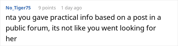 A comment about a man who hides his baby, saying the ex gave practical info in a public forum.