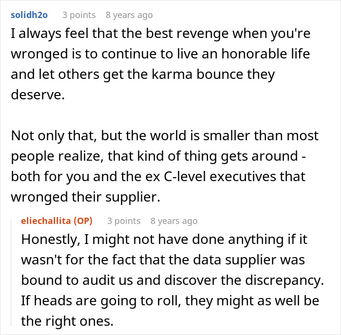 A screenshot of a comment about a worker keeping proof of bosses' fraud. A screenshot of a comment about a worker keeping proof of bosses' fraud.