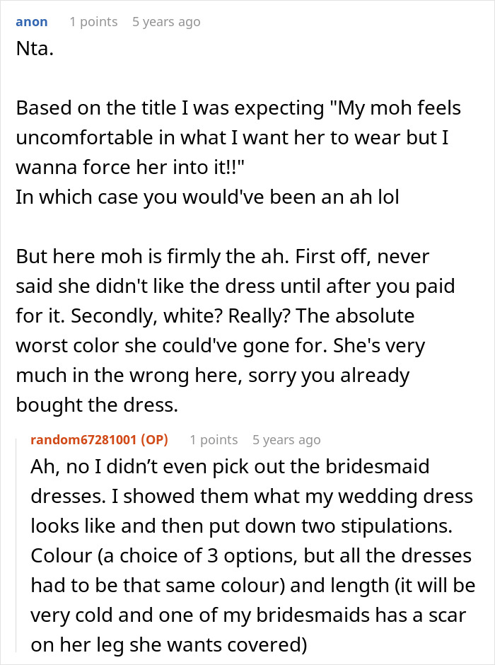 The bride is shocked as her maid of honor replaces the dress she bought, ending their friendship. The bride is shocked as her maid of honor replaces the dress she bought, ending their friendship.