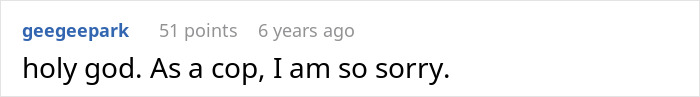 A comment from a cop expressing an apology for the racist Karen's behavior towards the Black woman. A comment from a cop expressing an apology for the racist Karen's behavior towards the Black woman.