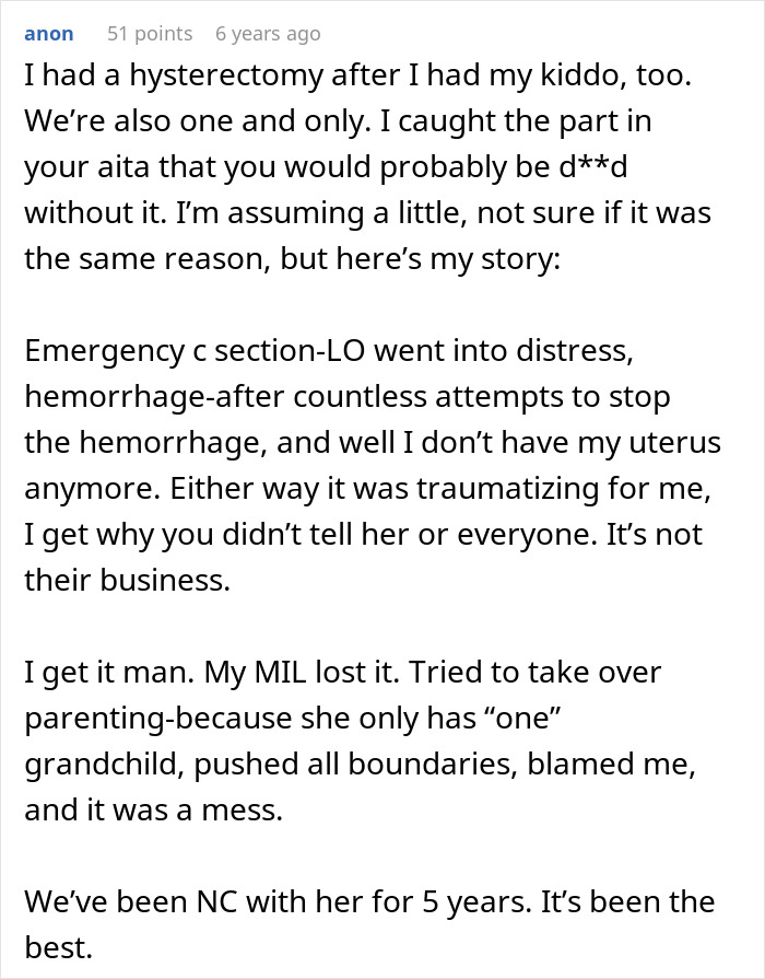 Woman Hides Hysterectomy From MIL For 18 Months, All Hell Breaks Loose When She Finally Finds Out Woman Hides Hysterectomy From MIL For 18 Months, All Hell Breaks Loose When She Finally Finds Out