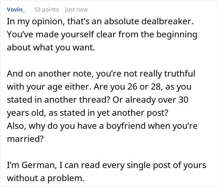 A comment about a guy who pretends to be younger, leaving his GF horrified by the truth about his age. A comment about a guy who pretends to be younger, leaving his GF horrified by the truth about his age.