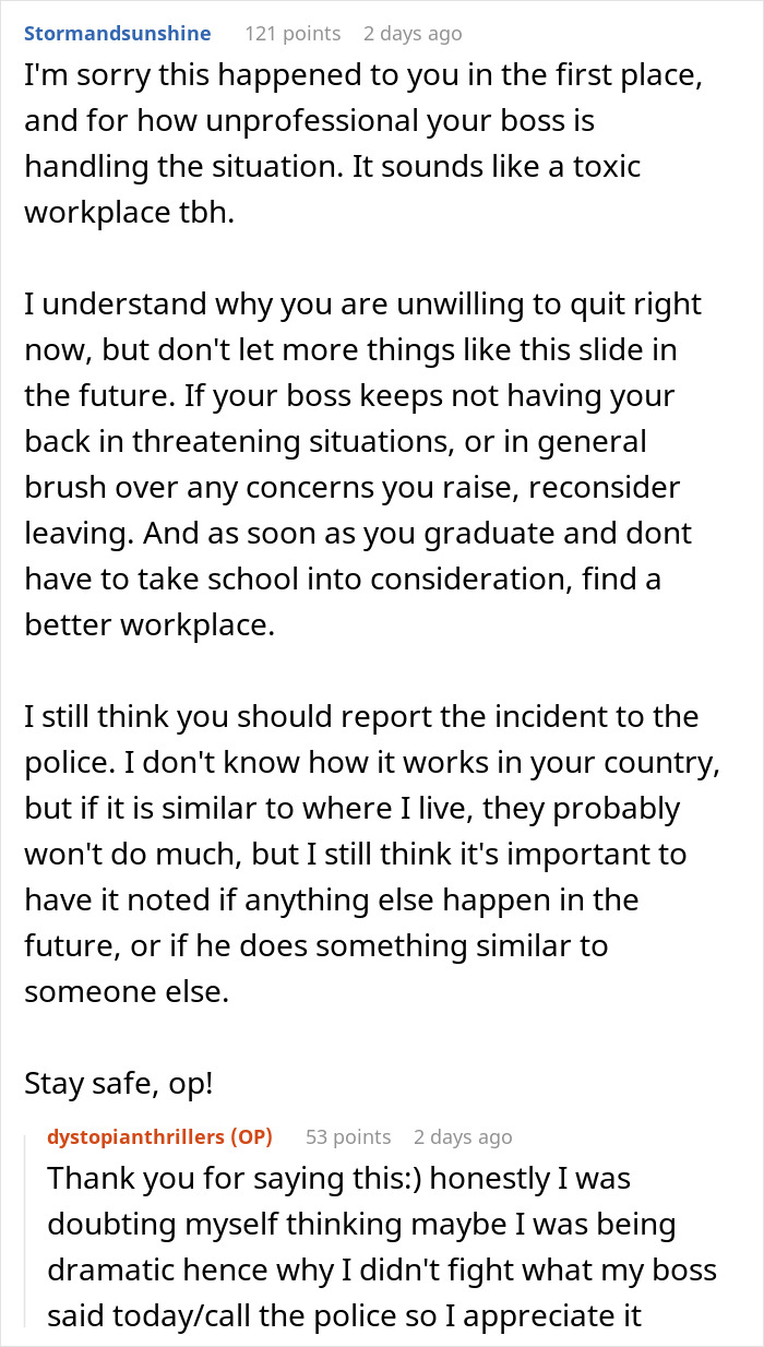 A 17YO Slacks Off At Work and tells dad to ambush 19YO Colleague: Reddit comment offering support and advice A 17YO Slacks Off At Work and tells dad to ambush 19YO Colleague: Reddit comment offering support and advice