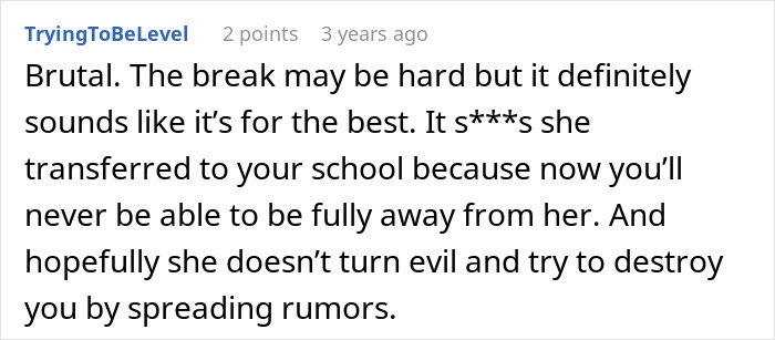 An online comment discussing the brutal break-up from a cheating ex and hoping for the best.