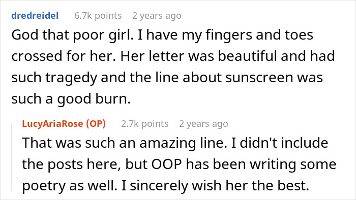 A screenshot of a comment section discussing a teen escaping a controlling mom and learning about her body. A screenshot of a comment section discussing a teen escaping a controlling mom and learning about her body.