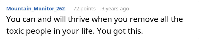A woman sees her husband and sister completely naked, a comment encourages removing toxic people.