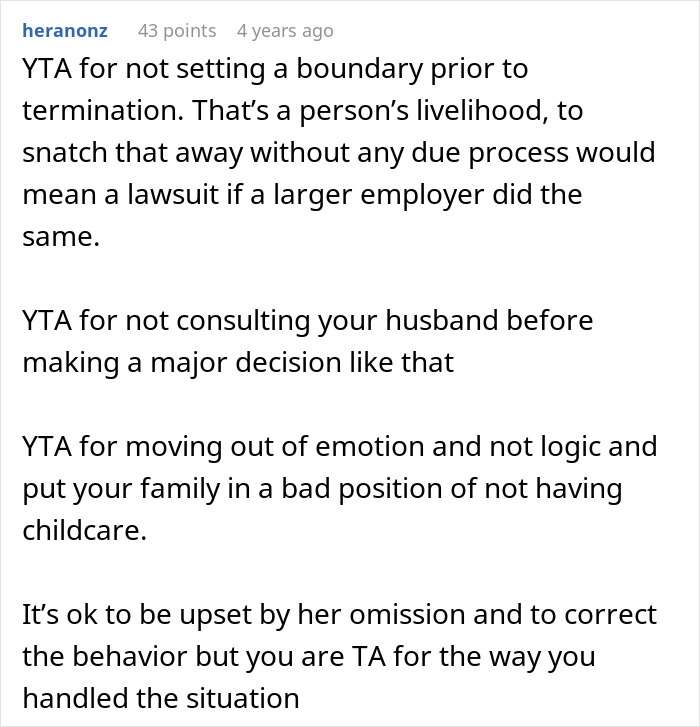 Wife Shocks Husband By Firing The Nanny On The Spot, Calls Her Reason An Overreaction Wife Shocks Husband By Firing The Nanny On The Spot, Calls Her Reason An Overreaction