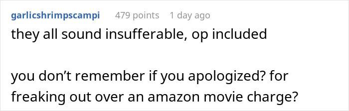 A Reddit comment about the anxious sibling's service dog from wedding situation and a movie charge.